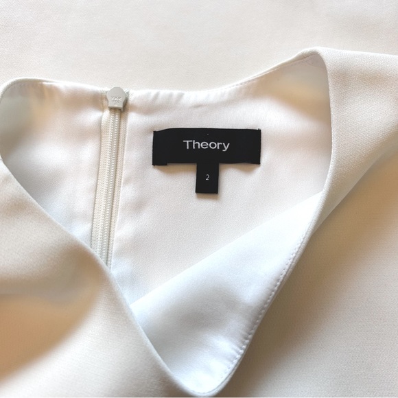 THEORY “Easy Shift Dress Admiral Crepe” In Cream - Picture 8 of 10